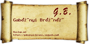 Gabányi Brúnó névjegykártya